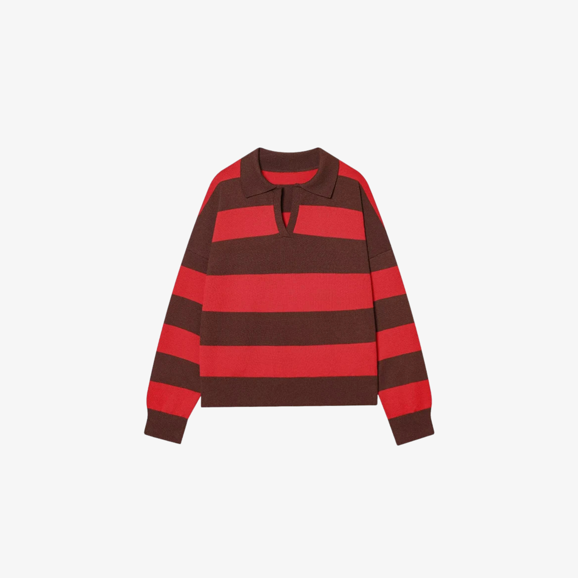 W | VINTAGE STRIPE POLO SWEATER