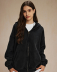 360GSM LOOSE FIT WASHED ZIP UP HOODIE