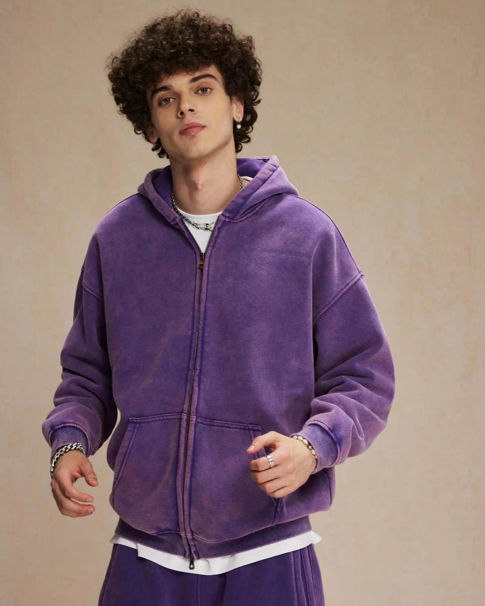 Purple hoodie zip up shop