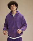 360GSM LOOSE FIT WASHED ZIP UP HOODIE