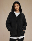 360GSM LOOSE FIT WASHED ZIP UP HOODIE