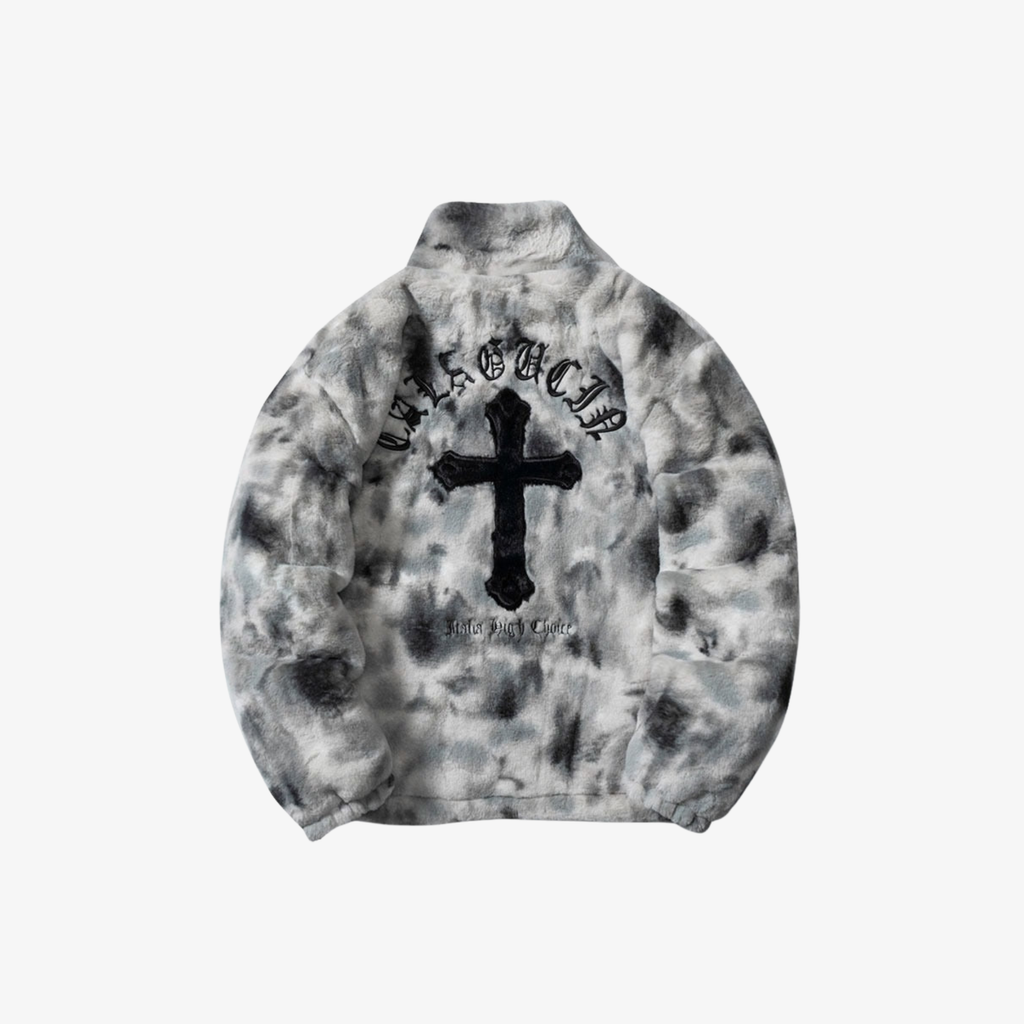 W | CROSS FLEECE FLUFFY JACKET