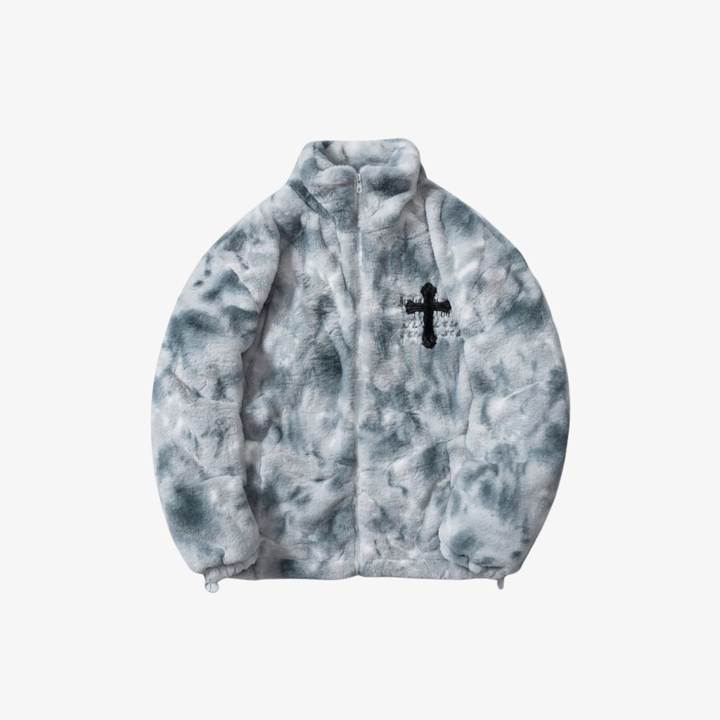 W | CROSS FLEECE FLUFFY JACKET