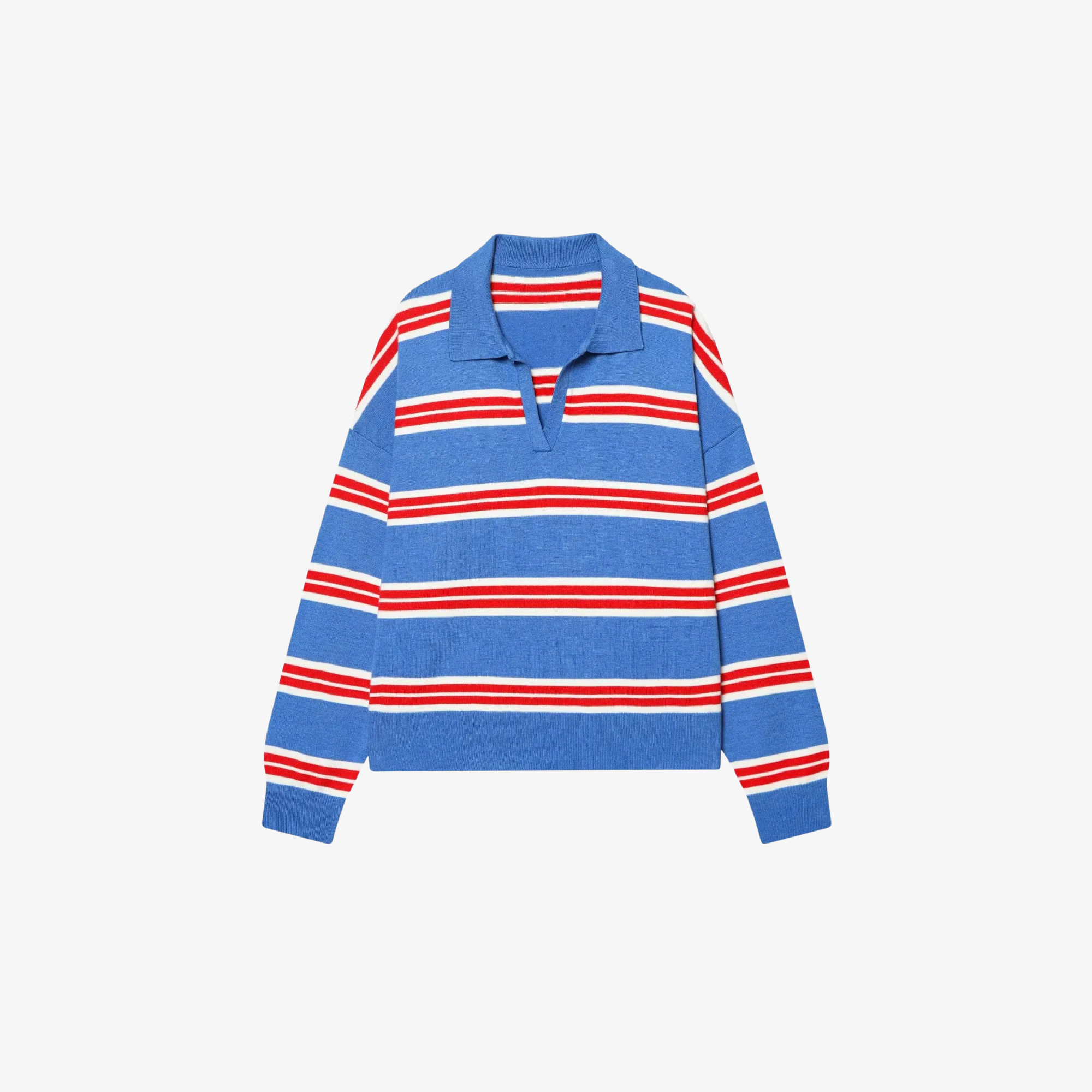 W | VINTAGE STRIPE POLO SWEATER