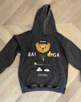 OVERSIZED WASHED BEAR HOODIE