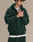 360GSM LOOSE FIT WASHED ZIP UP HOODIE