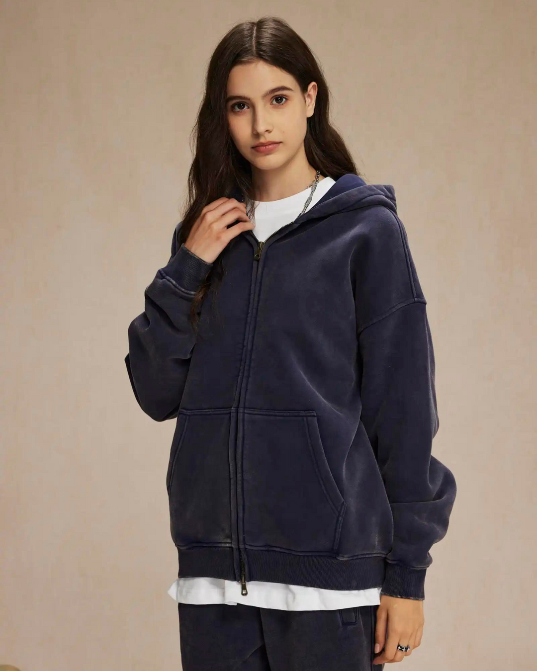 360GSM LOOSE FIT WASHED ZIP UP HOODIE – Above Public 360GSM LOOSE FIT WASHED ZIP UP HOODIE – Above Public