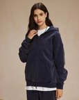 360GSM LOOSE FIT WASHED ZIP UP HOODIE