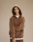 360GSM LOOSE FIT WASHED ZIP UP HOODIE