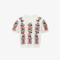 W | VINTAGE FLORAL KNIT TOP