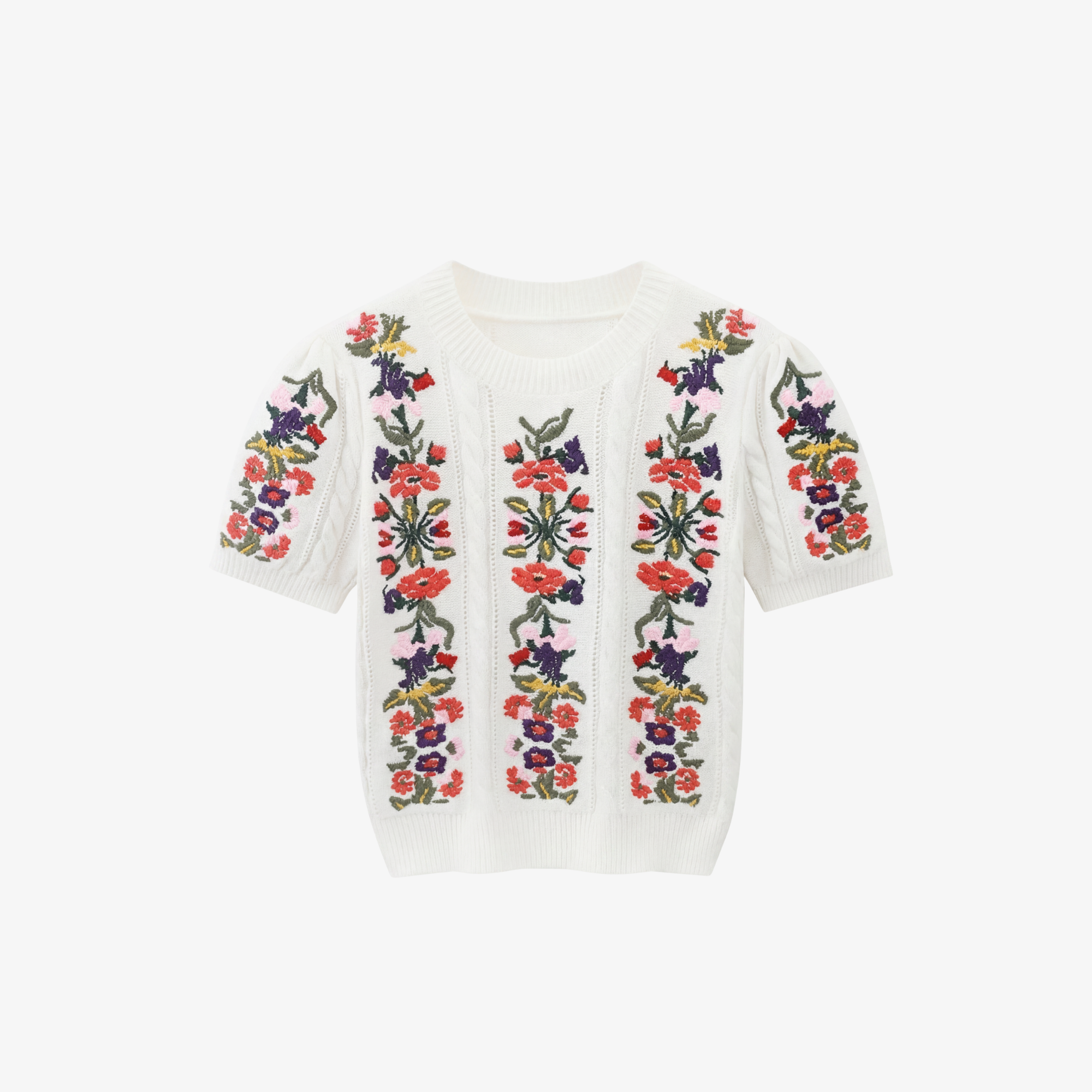 W | VINTAGE FLORAL KNIT TOP
