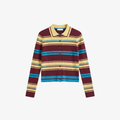 W | PREPPY STRIPE POLO SWEATER