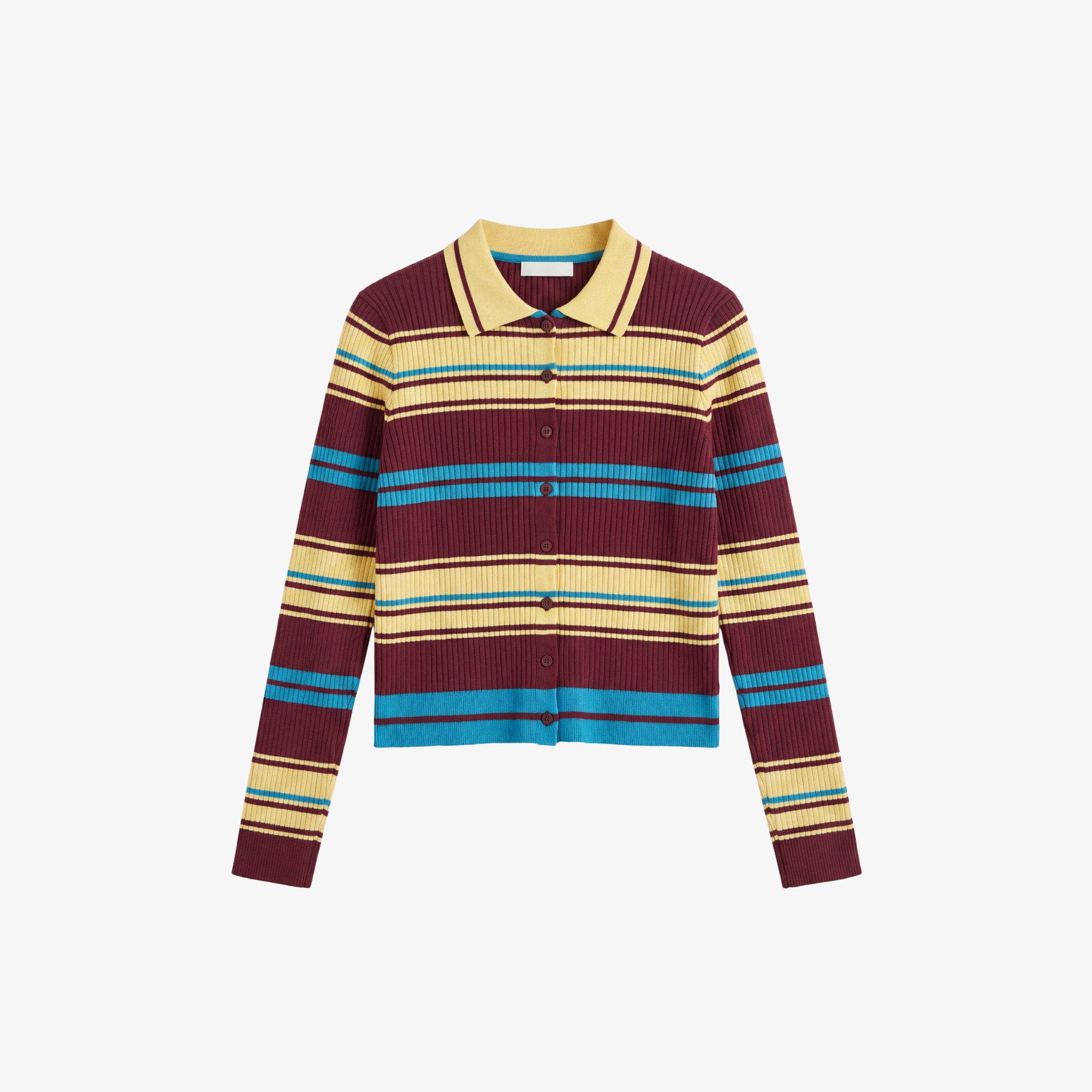 W | PREPPY STRIPE POLO SWEATER