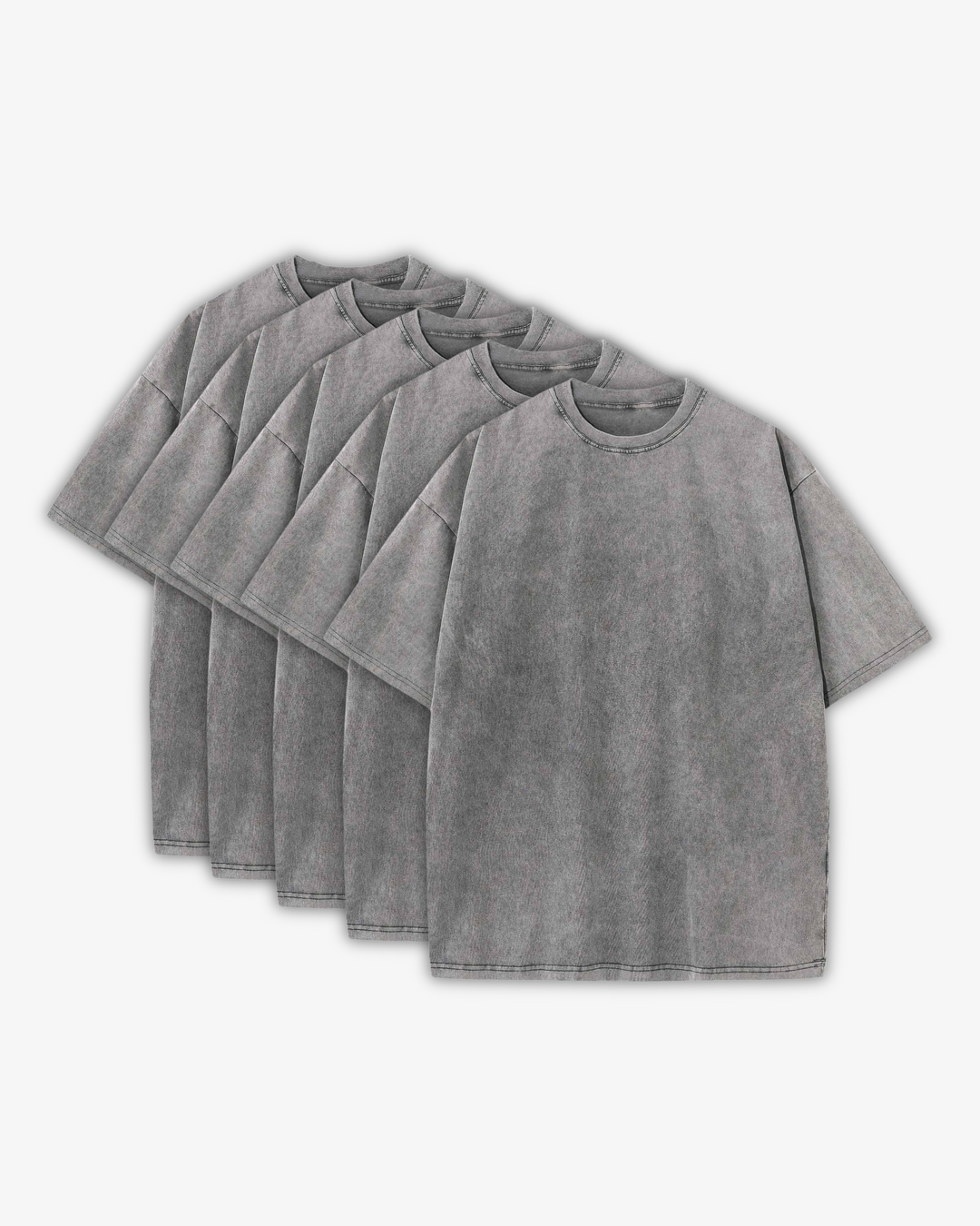 230GSM WASHED T-SHIRTS 5-PACK