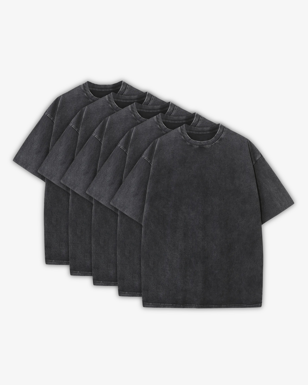 230GSM WASHED T-SHIRTS 5-PACK