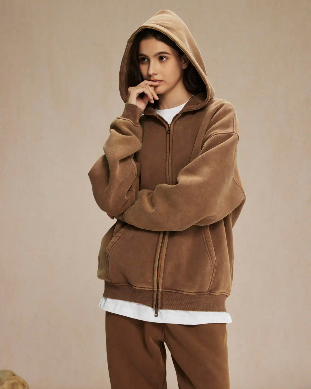 360GSM LOOSE FIT WASHED ZIP UP HOODIE – Above Public 360GSM LOOSE FIT WASHED ZIP UP HOODIE – Above Public