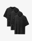 ABOVEPUBLIC™ Black 3-Pack – 230GSM Heavy Loose Fit Washed T-Shirt