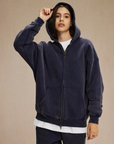 360GSM LOOSE FIT WASHED ZIP UP HOODIE