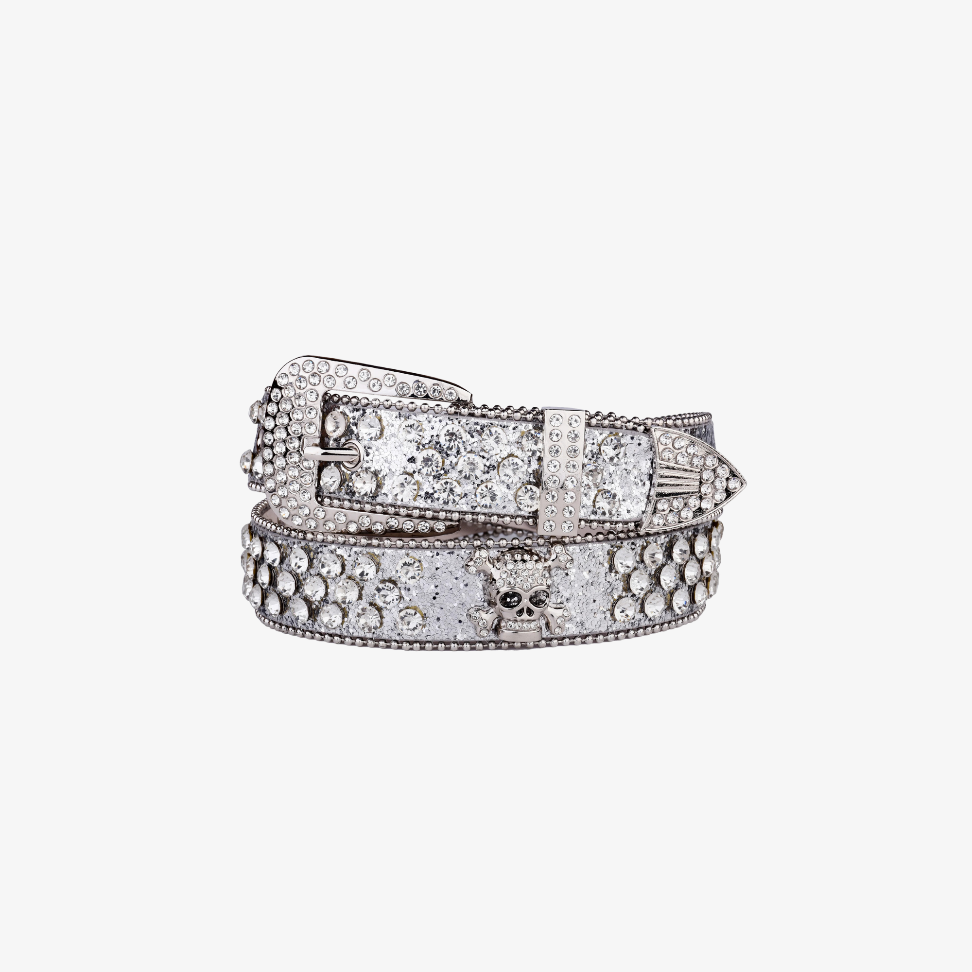 RHINESTONE SKULL BELT