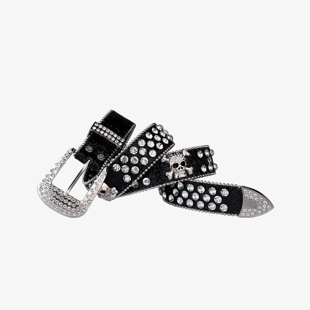 RHINESTONE SKULL BELT