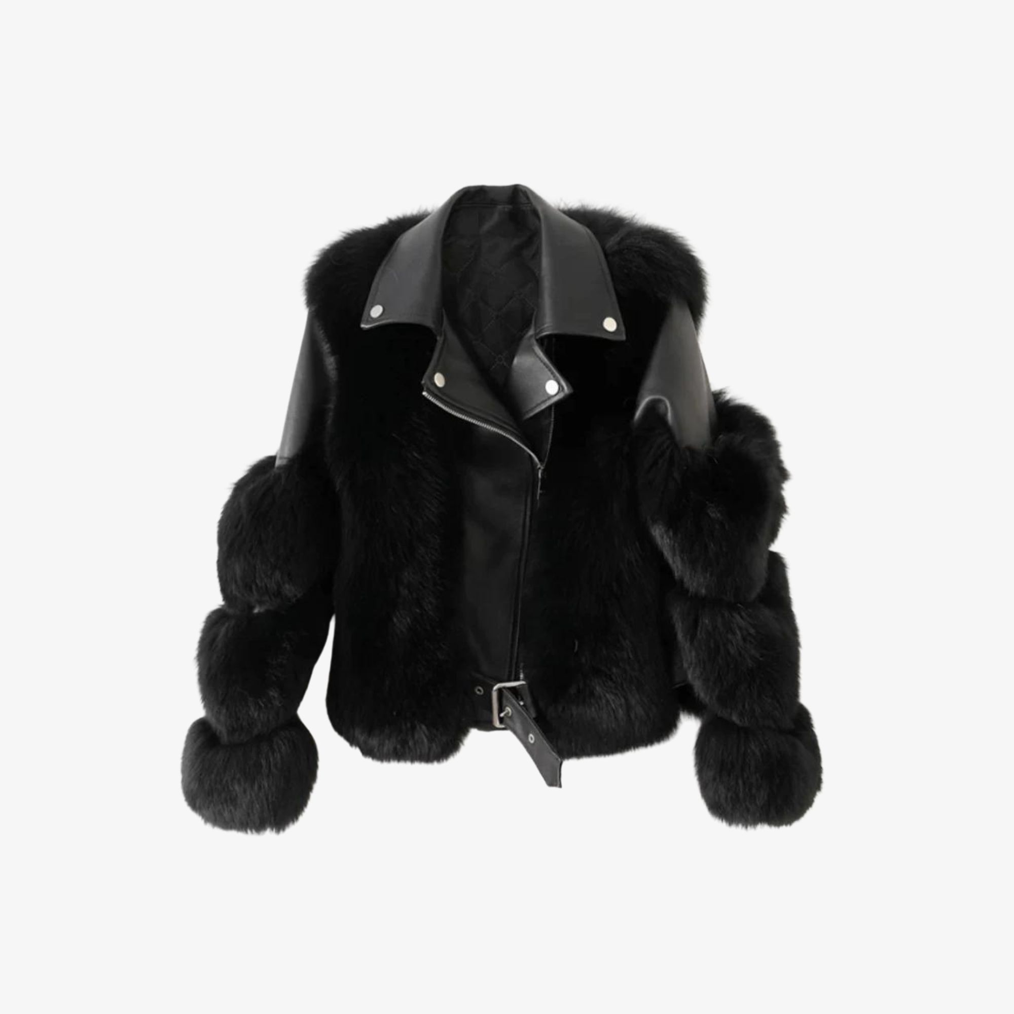 LEATHER JACKET — FUR LINED