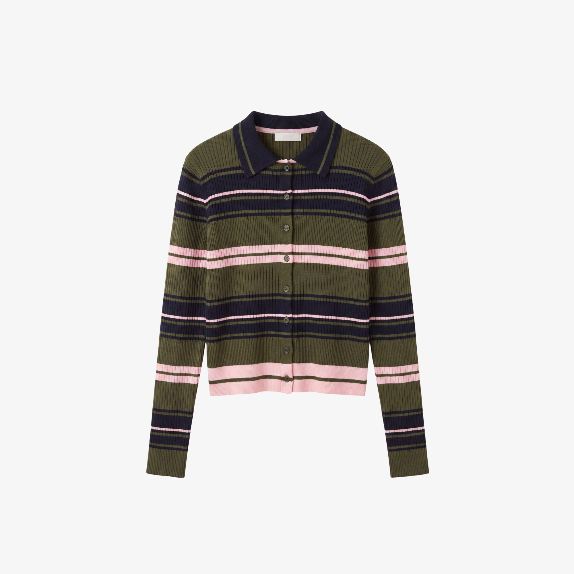 W | PREPPY STRIPE POLO SWEATER