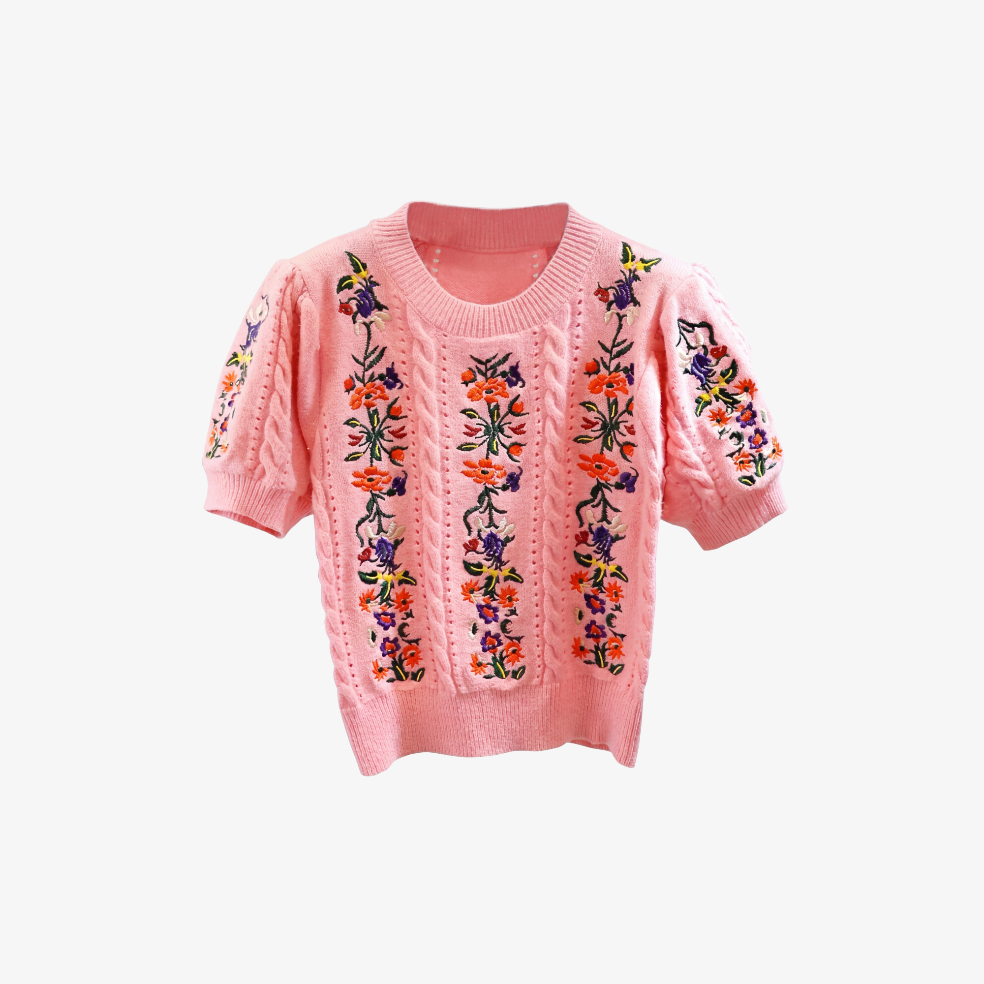 W | VINTAGE FLORAL KNIT TOP