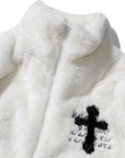 Cross Fleece fluffy Jacket ( Unisex )