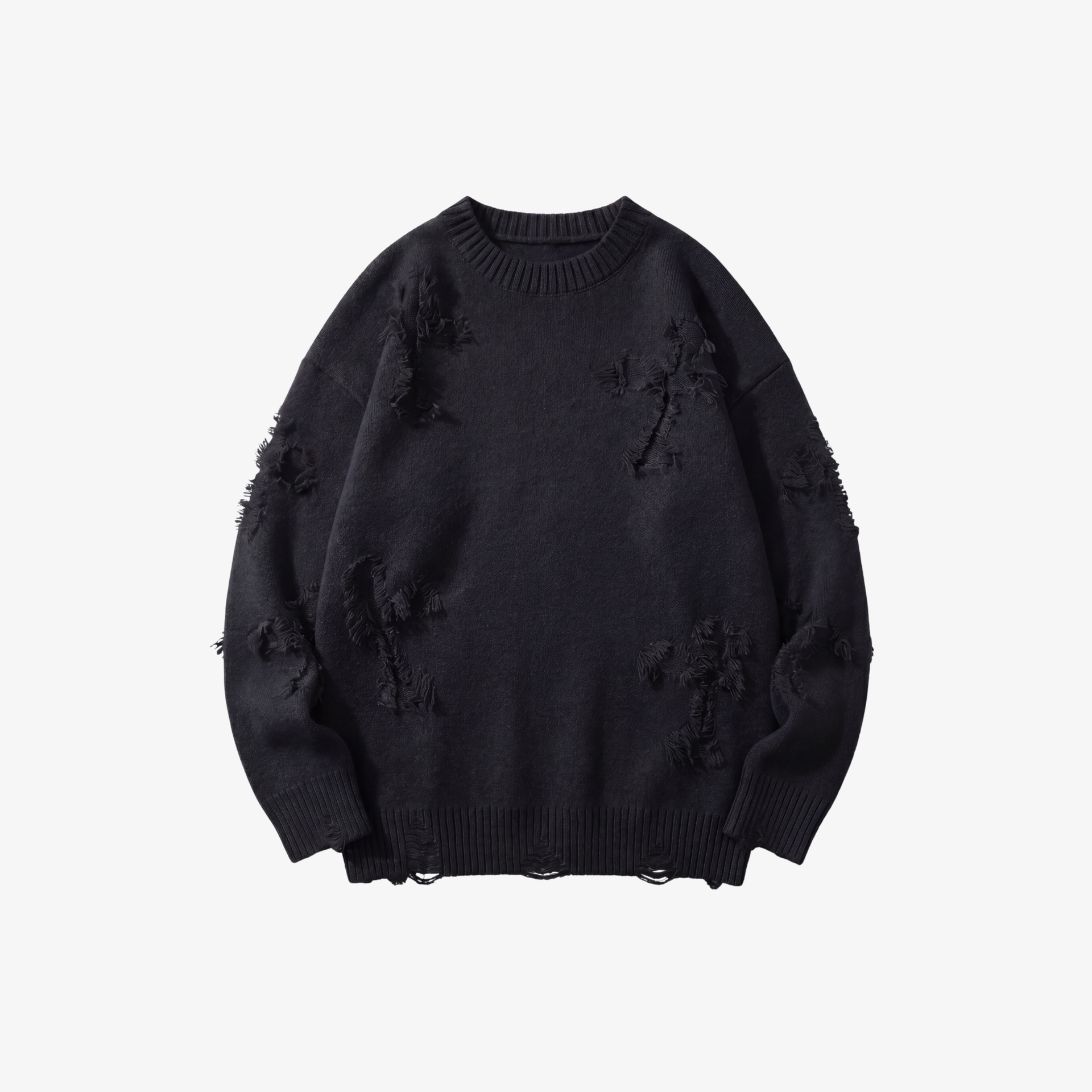 M | Y2K DISTRESSED SWEATER – ABOVE PUBLIC
