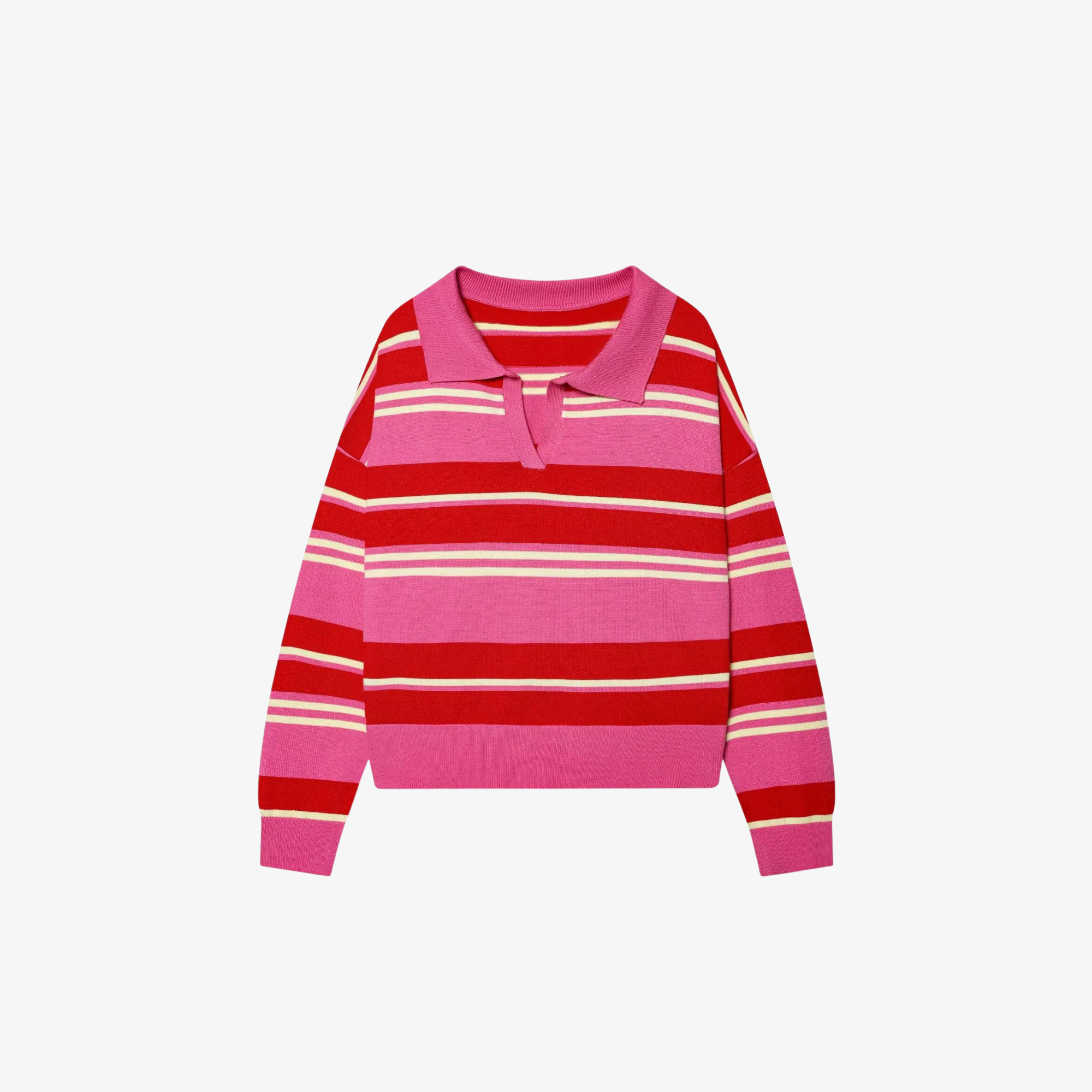 W | VINTAGE STRIPE POLO SWEATER