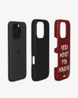 'NMFP' BURGUNDY RED PHONE CASE