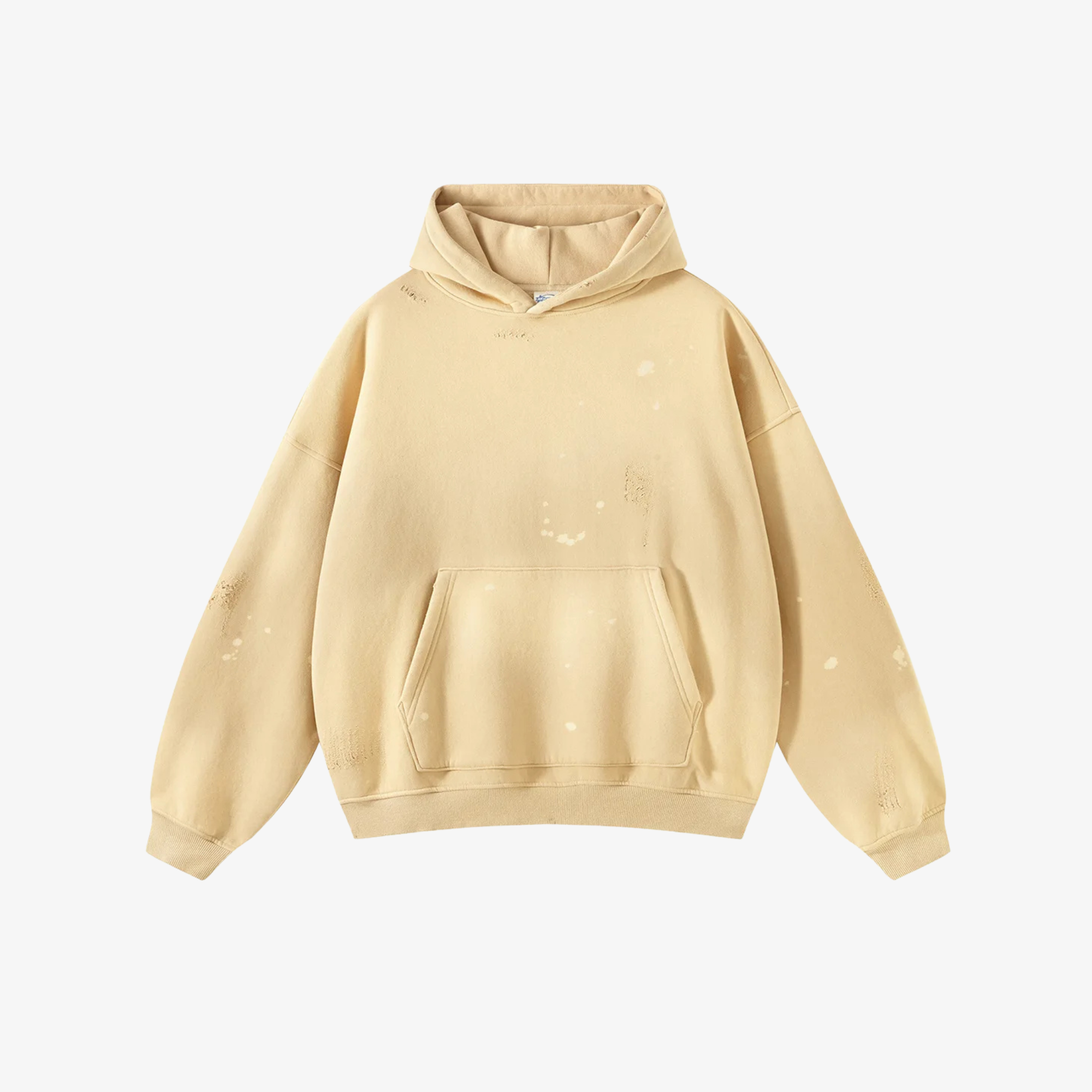 W | WASHED SPLATTER HOODIE — 360 GSM