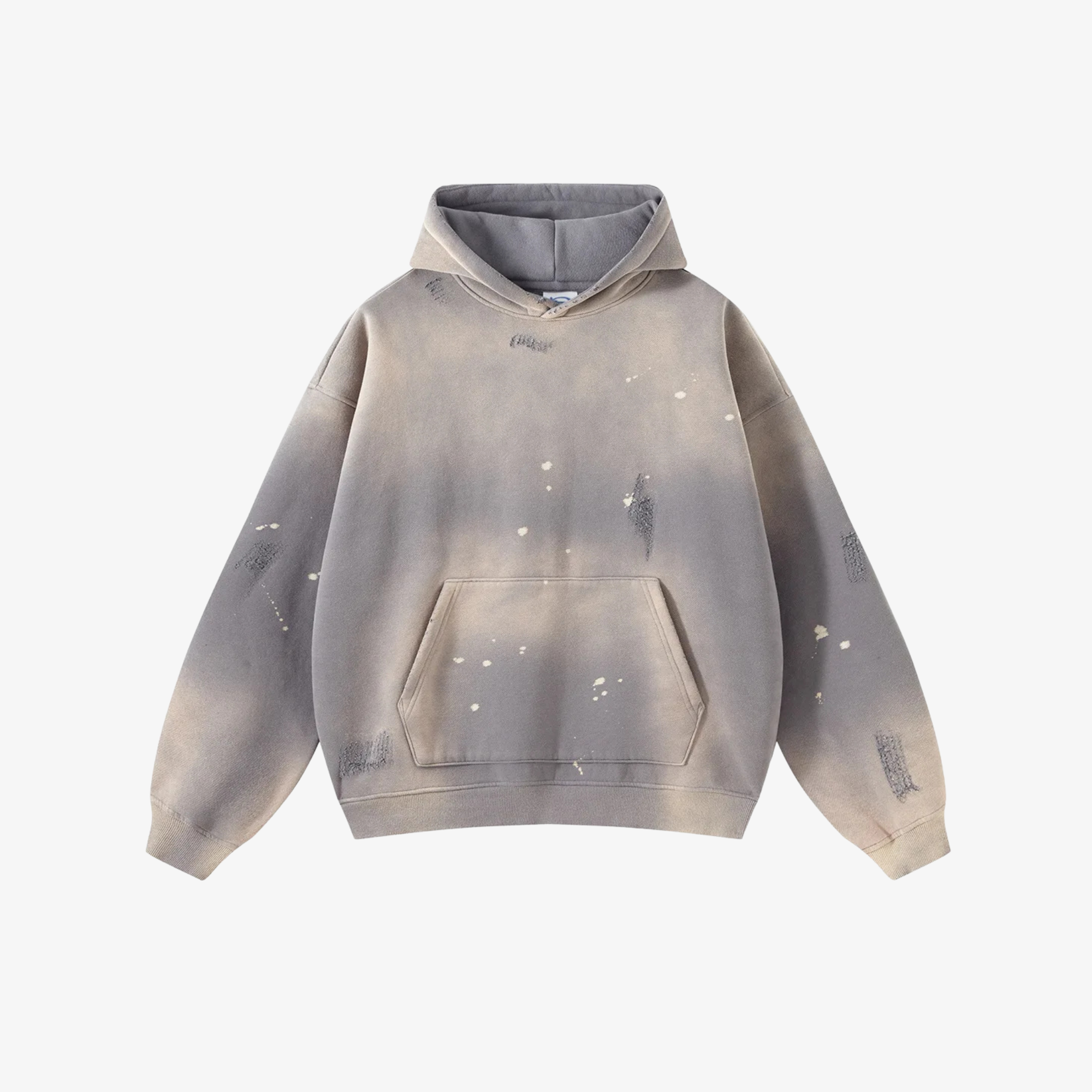W | WASHED SPLATTER HOODIE — 360 GSM
