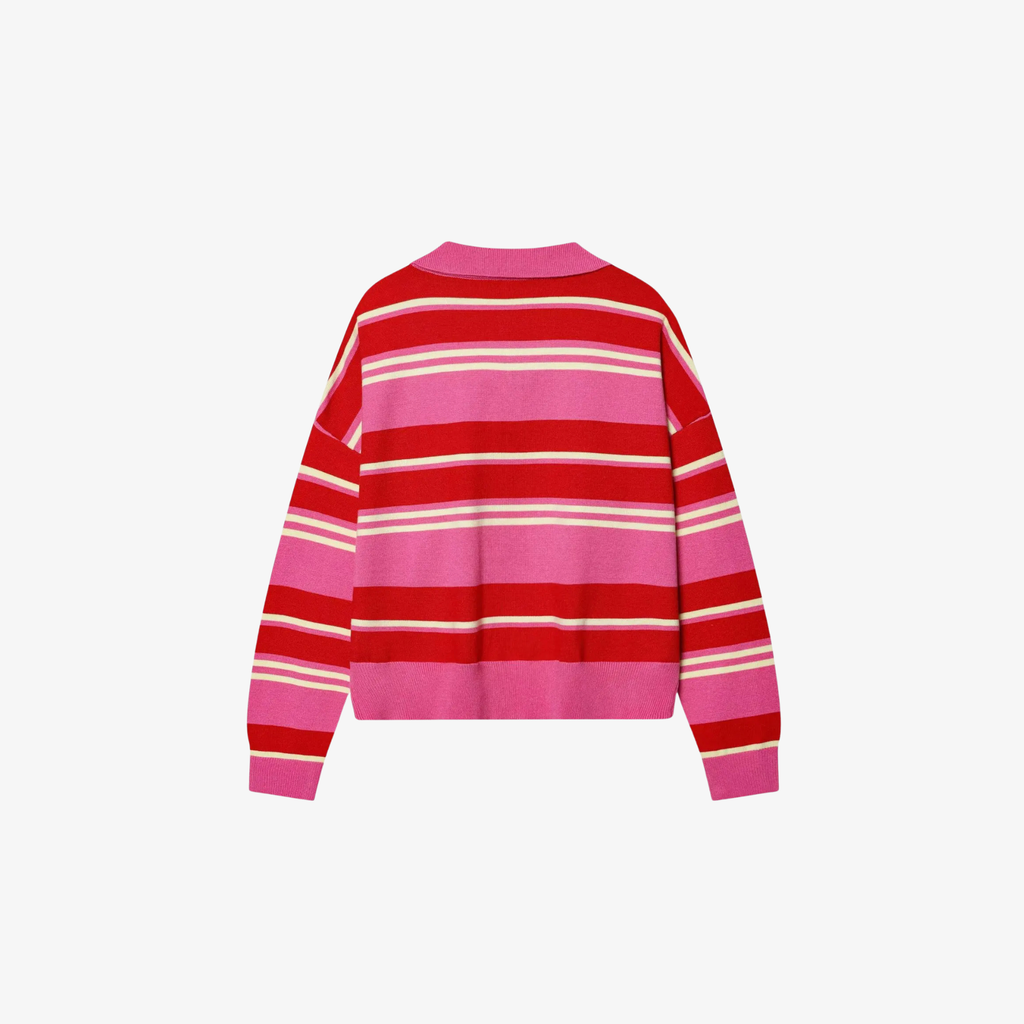 W | VINTAGE STRIPE POLO SWEATER