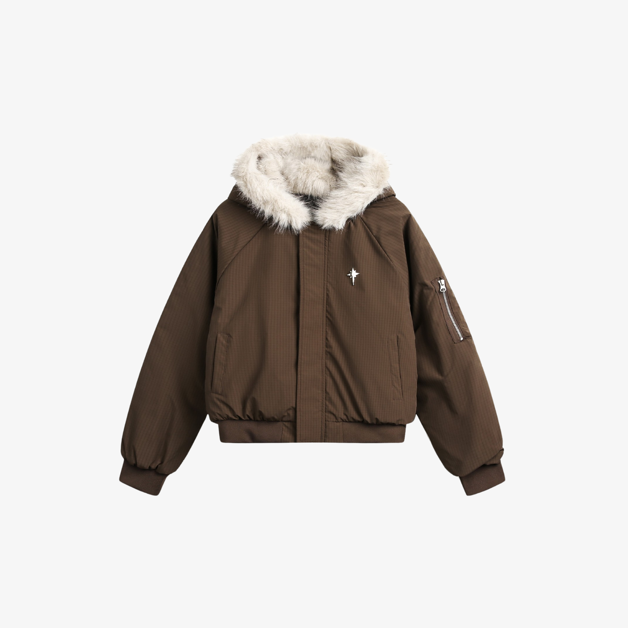 FUR HOODED BOMBER