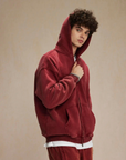 360GSM LOOSE FIT WASHED ZIP UP HOODIE