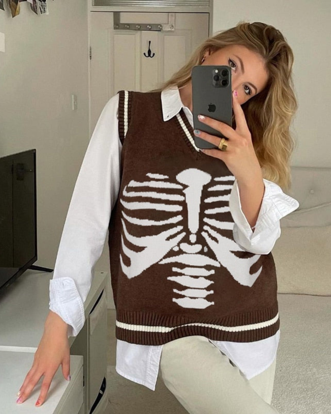 SKULL KNITTED VEST