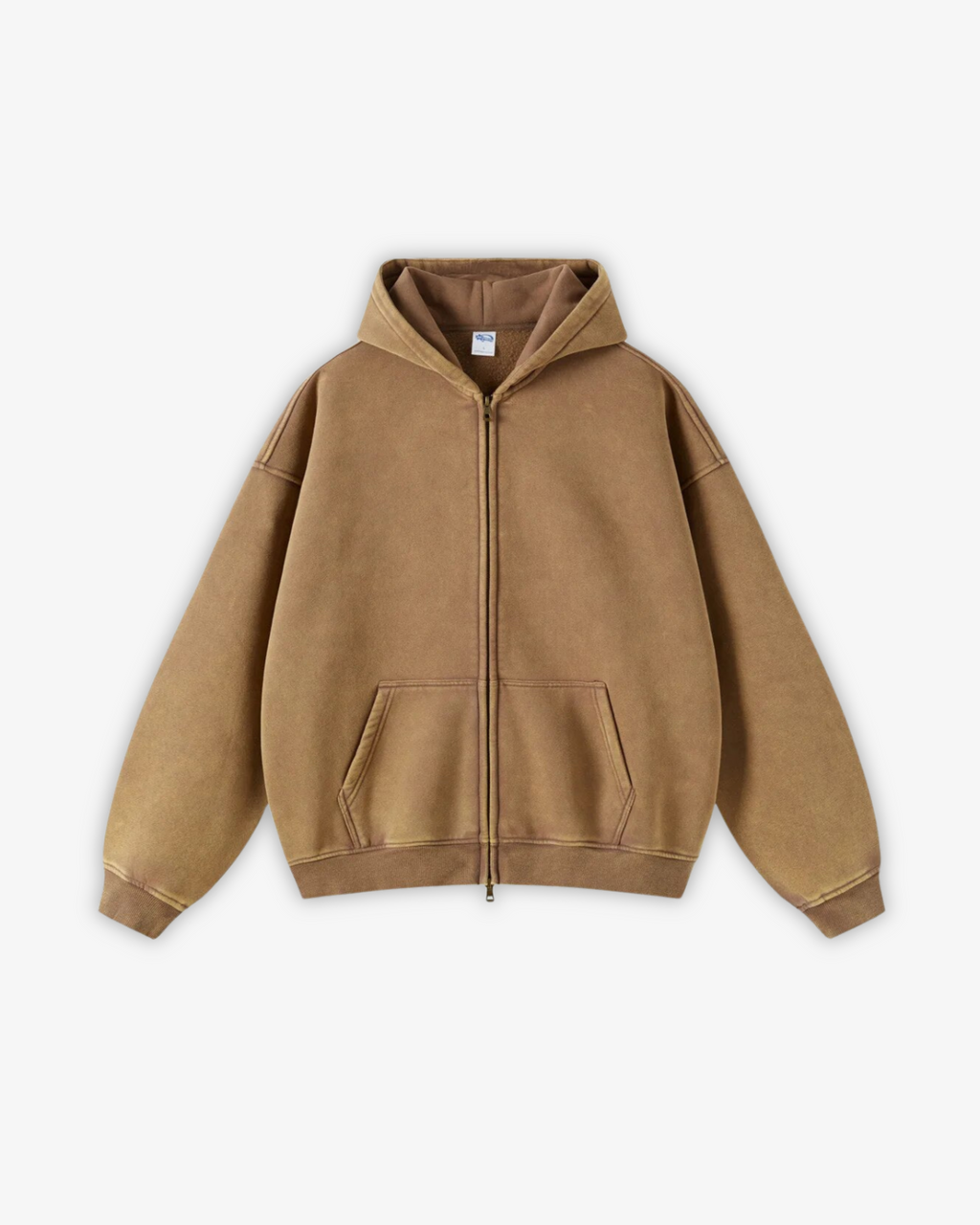 360GSM LOOSE FIT WASHED ZIP UP HOODIE