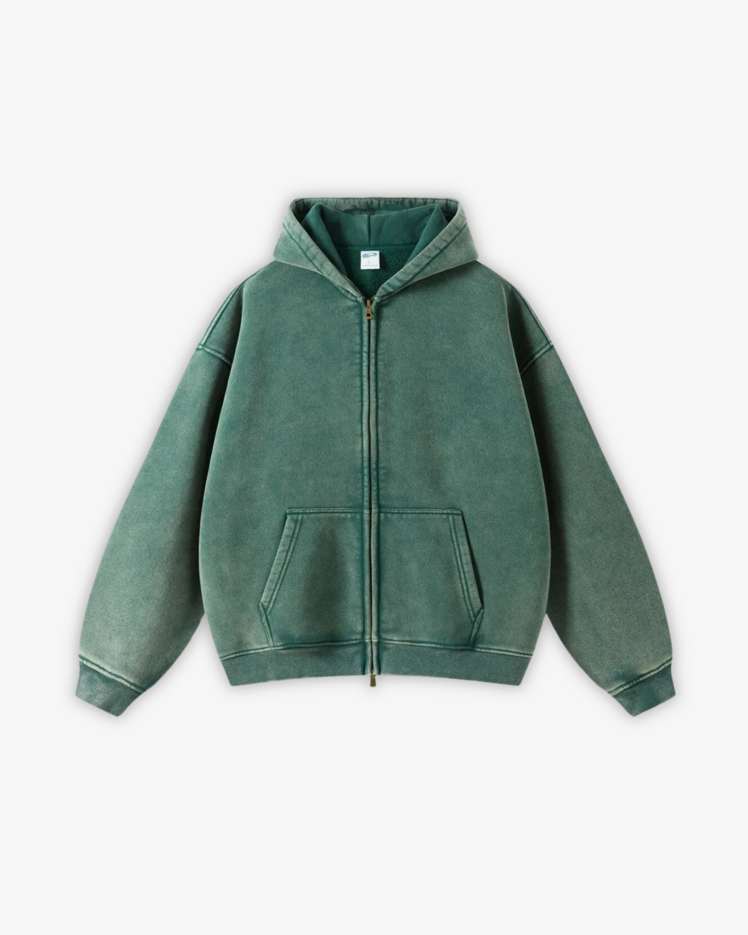 360GSM LOOSE FIT WASHED ZIP UP HOODIE