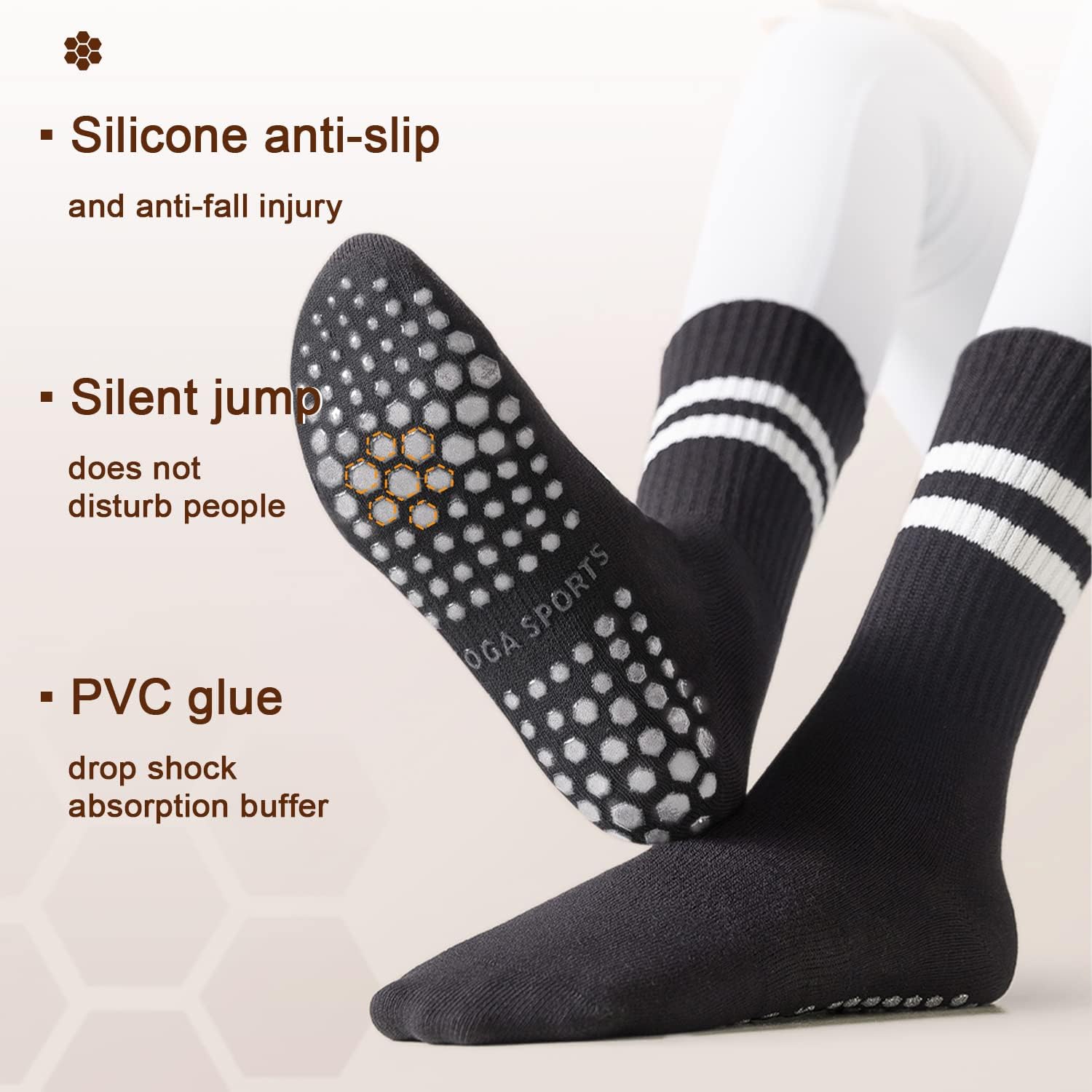 ABOVEPUBLIC™ Non-Slip Pilates Socks 3-Pack