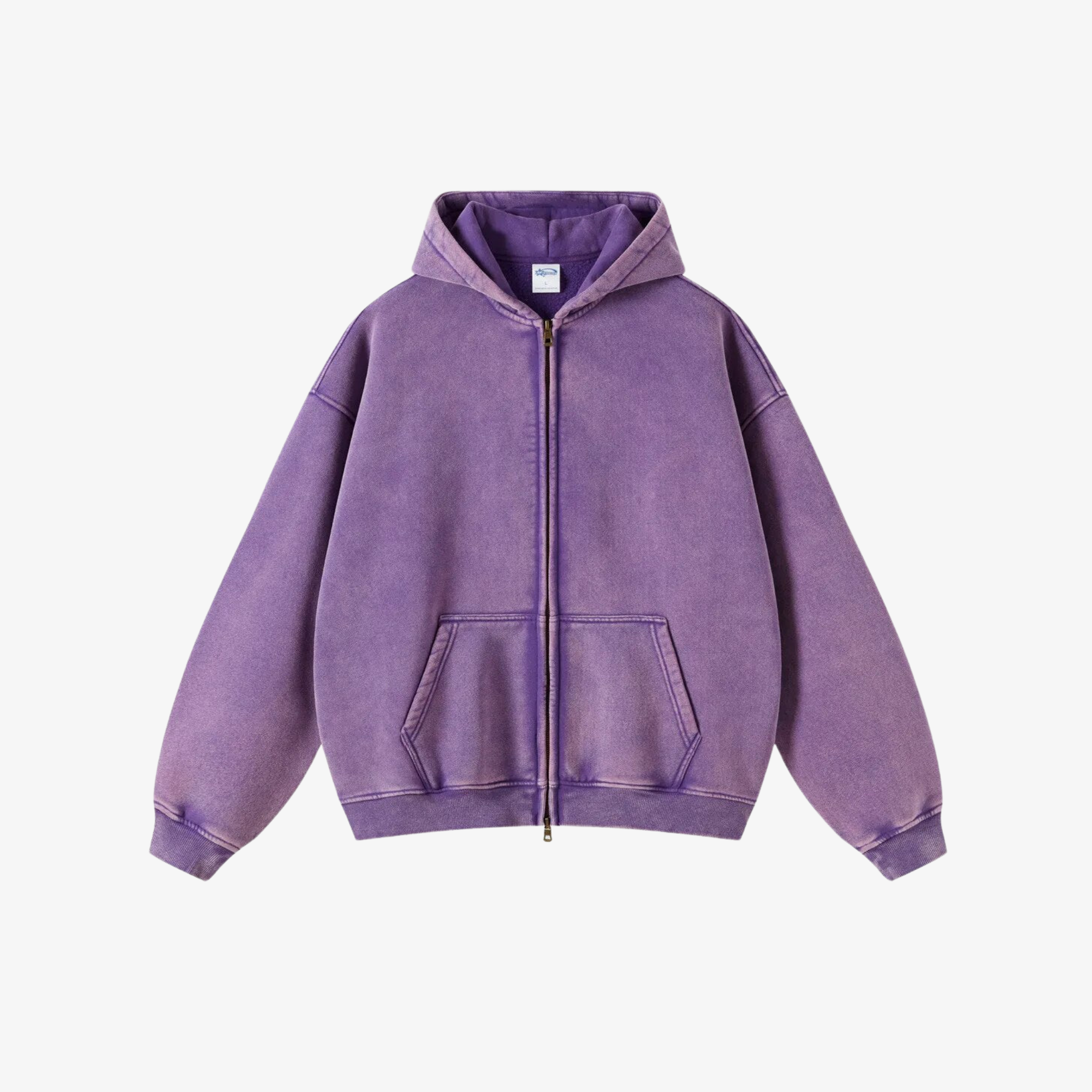 WASHED ZIP HOODIE — 360 GSM