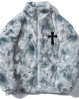 Cross Fleece fluffy Jacket ( Unisex )