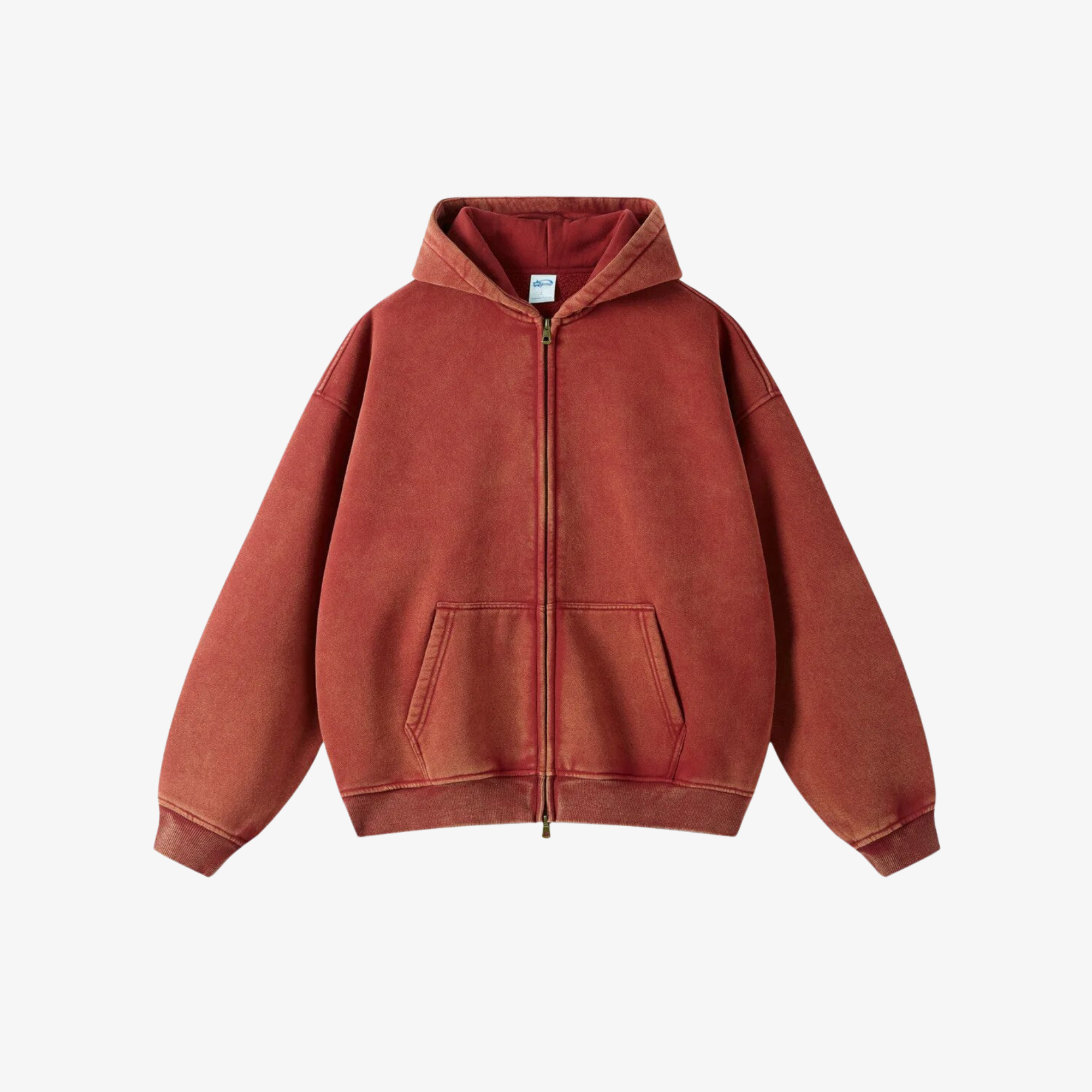 WASHED ZIP HOODIE — 360 GSM