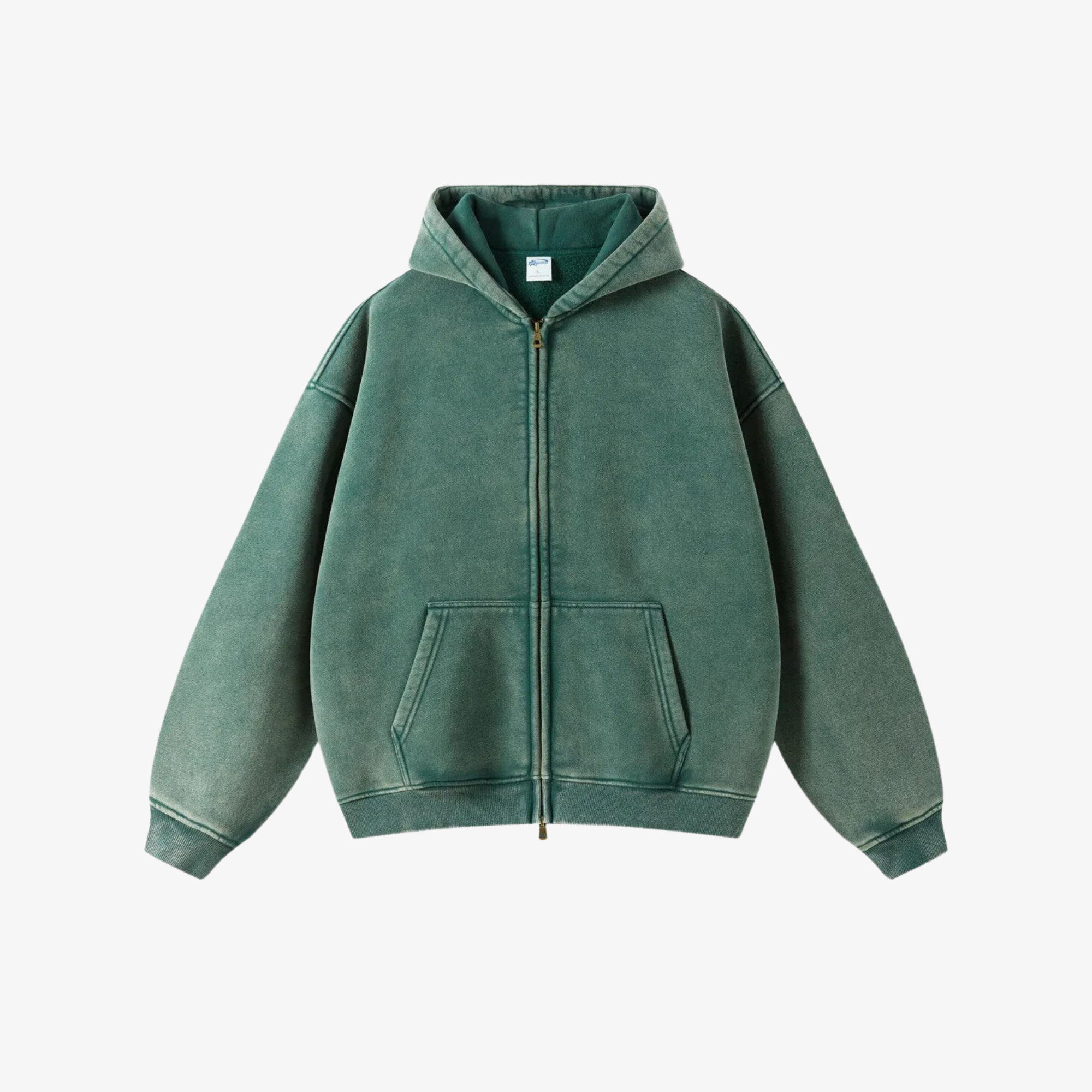 WASHED ZIP HOODIE — 360 GSM