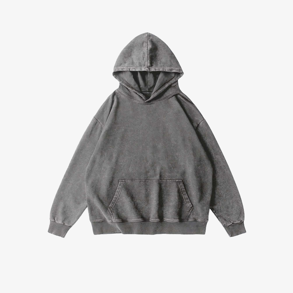 W | WASHED LOOSE HOODIE — 360 GSM