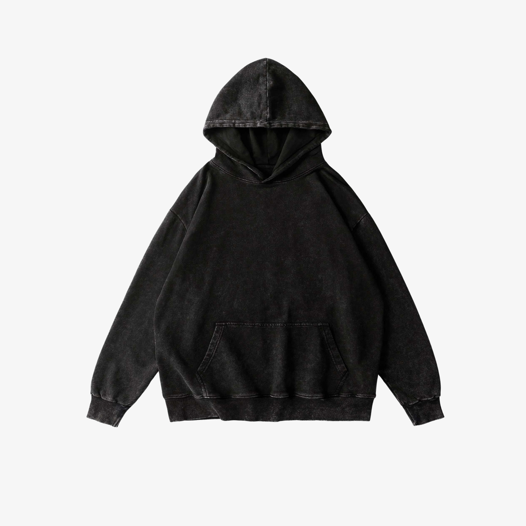 W | WASHED LOOSE HOODIE — 360 GSM