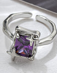 Purple Square Zirconia Ring