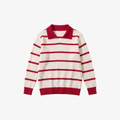 W | HERITAGE STRIPE POLO SWEATER