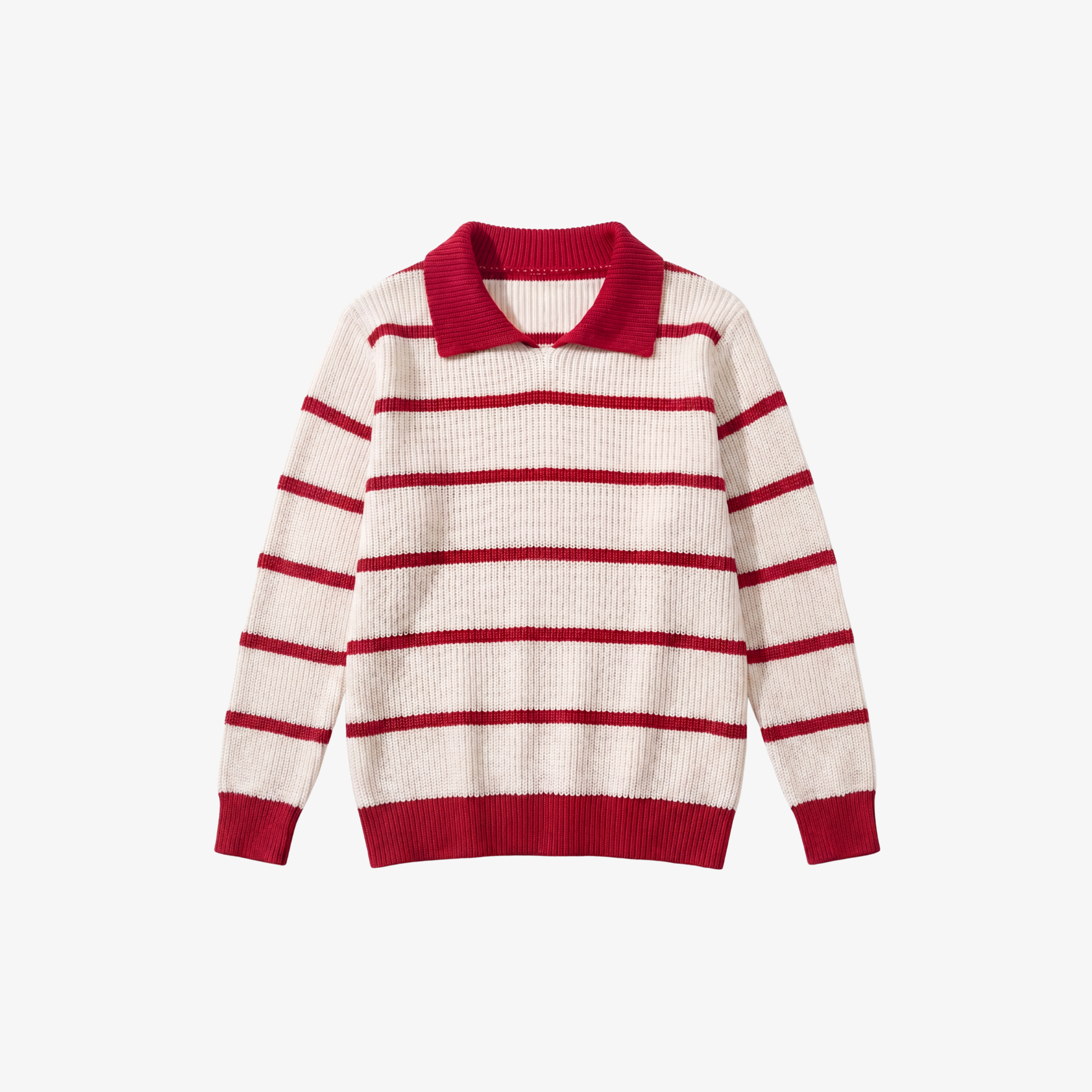 W | HERITAGE STRIPE POLO SWEATER