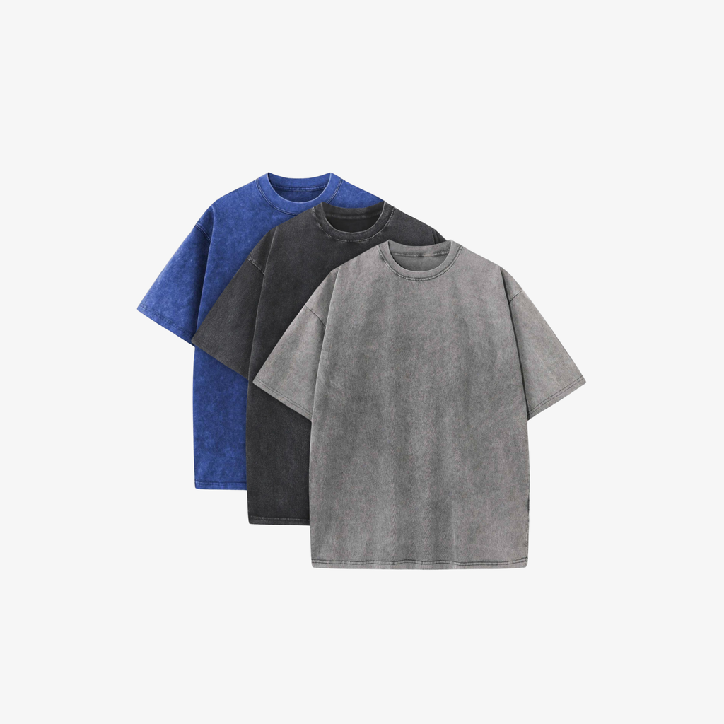 230GSM WASHED T-SHIRTS 3-PACK